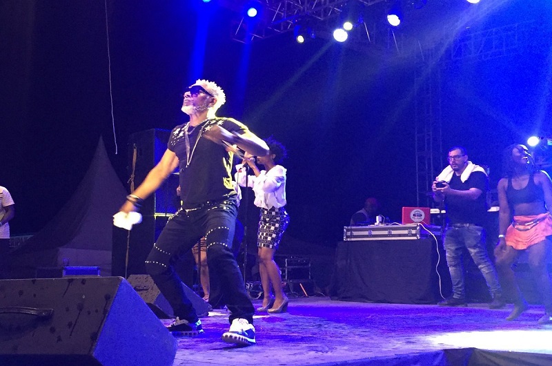 Awilo moving the crowd with his Congolese strokes during his 2019 performance in Arua