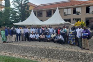 The stakeholders pose for a group photo shortly after the project closure engagement meeting on Wednesday Photo Credit Andrew Cohen Amvesi