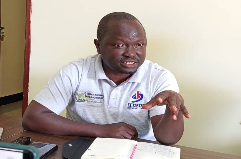 Eng. Alex Otim expressing a point during the press briefing in Koboko on Friday. Photo Credit_ Andrew Cohen Amvesi