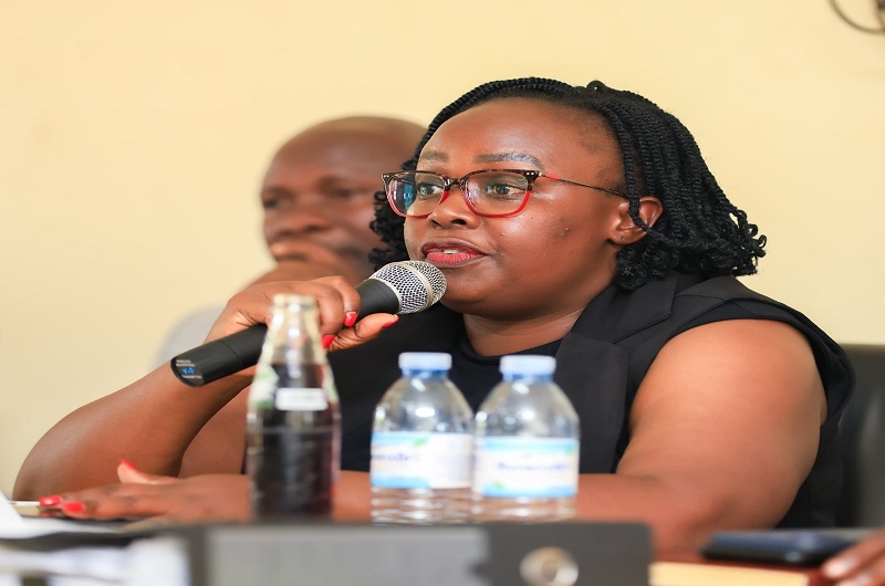 Hon. Bagala speaking during the committee meeting in Arua city recently. Courtesy photo