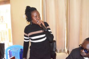 Maida Akira while speaking before the committee of Parliament led by Hon. Joyce Bagala in Arua City recently