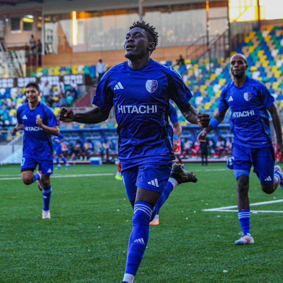 Muhammad Shaban Celebrates After Scoring for Al Hilal Benghazi