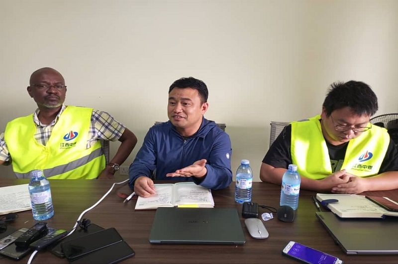 Pu Qingtan (C) speaking during the press conference as Mukalazi (L) and another Chinese official looked on. Photo Credit_ Andrew Cohen Amvesi