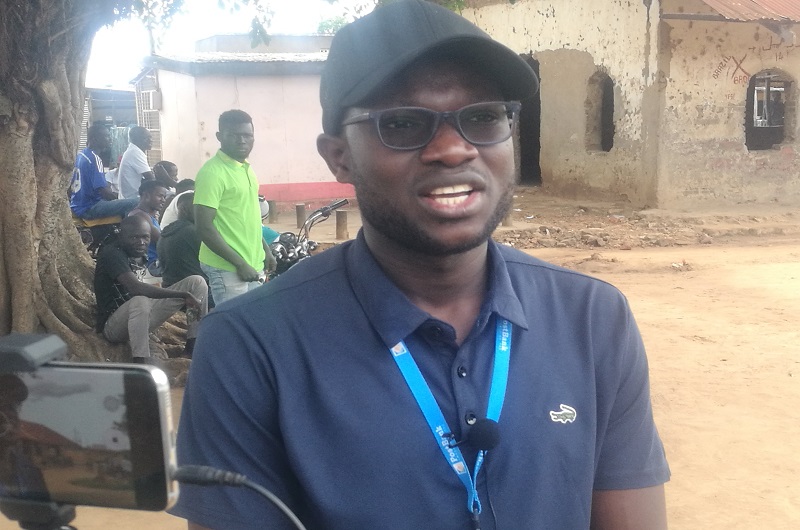 Kizito Enzama speaking to journalists on the sidelines of the training on Sunday Photo Credit Andrew Cohen Amvesi