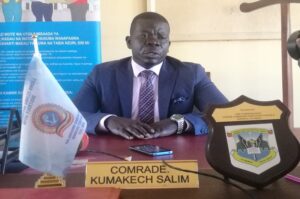 Kumakech while addressing journalists in his new office in Arua on Tuesday