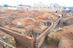 The modern Irshad mosque under construction. At the background is the commercial complex. Photo Credit_ Andrew Cohen Amvesi