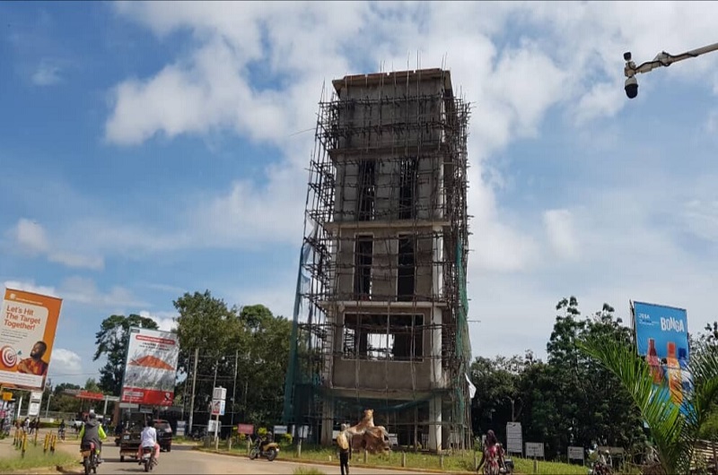 The stalled Arua Hill Clock Tower which MTN wants to complete after a failed deal with DI. Photo Credit_Andrew Cohen Amvesi