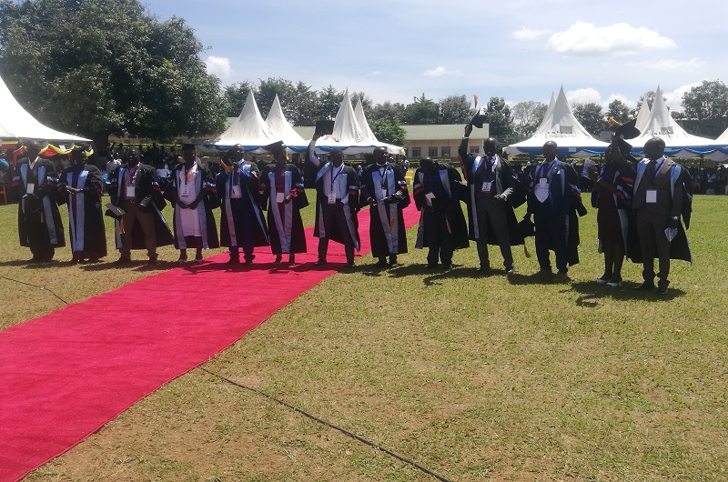 Some of the graduates celebrating on Saturday