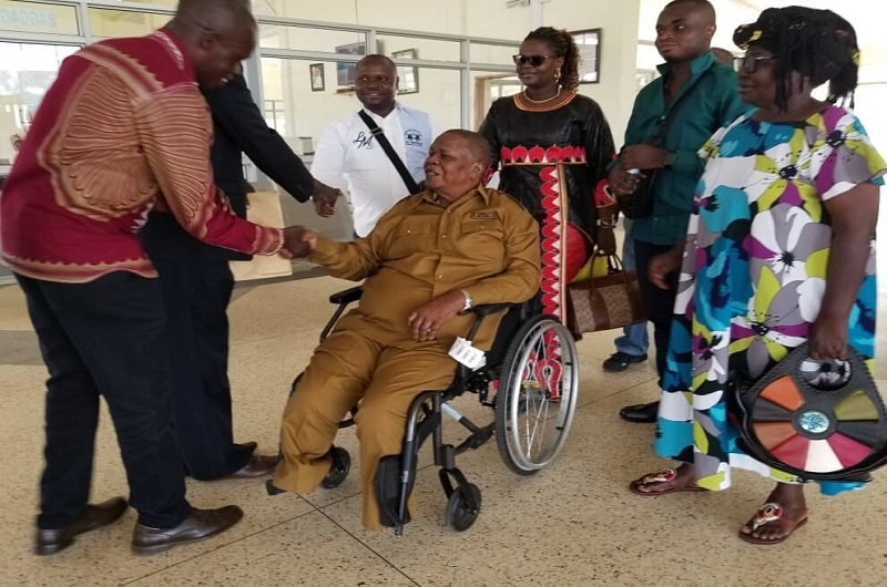 The Late Autsai being received at Arua Airfield in December last year.