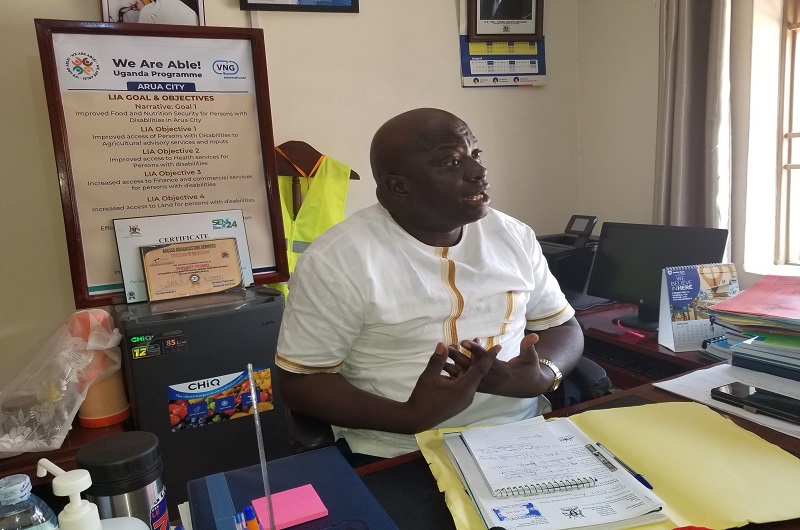 David Kyasanku while addressing journalists on the matter in his office