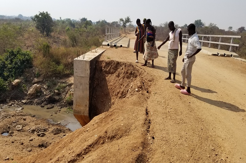 Locals showing a poorly done backfill section at Ore bridge on Monday