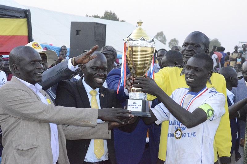 Okokoro TC Captain while receiving their trophy on Thursday