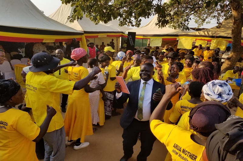 RCC Kumakech being welcomed by excited Arua Mother City SACCO members on Saturday