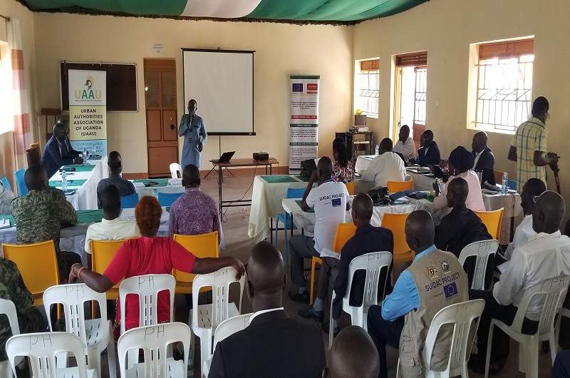 David Aziku while disseminating the needs assessment survey findings to stakeholders in Koboko on Friday