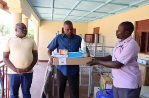 Officials in DRC while receiving some of the medical supplies donated by ACAV Uganda