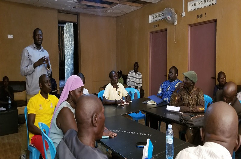 One of the local leaders speaks during the meeting on Thursday