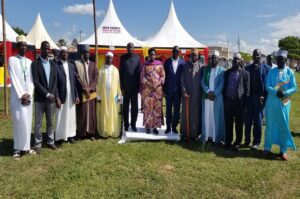 H.E Alupo poses for a group photo with religious leaders during the Irishad mosque fundraing in Arua city on Saturday