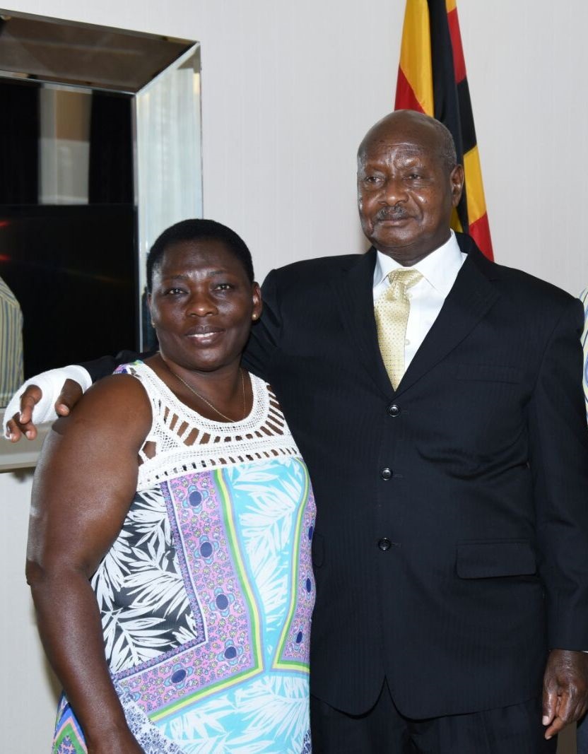 President Museveni (R) with Bakoko in USA in 2015