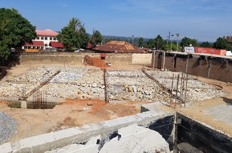 The Aerial view of Irishad complex mosque under construction