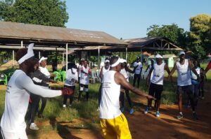 Participants warming up for the Pad a Girl run over the weekend