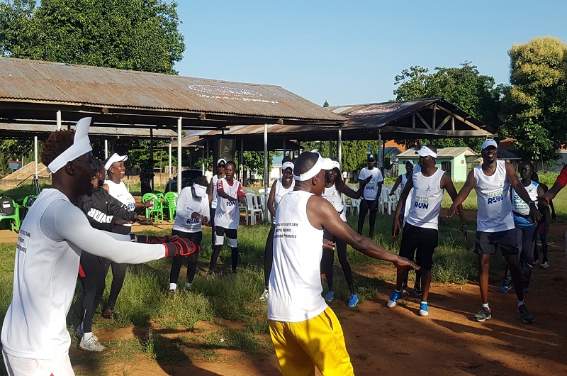 Participants warming up for the Pad a Girl run over the weekend