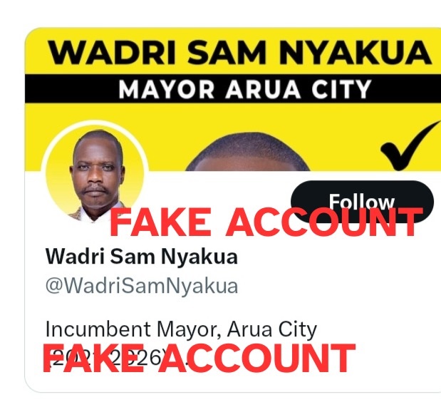 The fake X account being used to post malicious information in the names of Nyakua