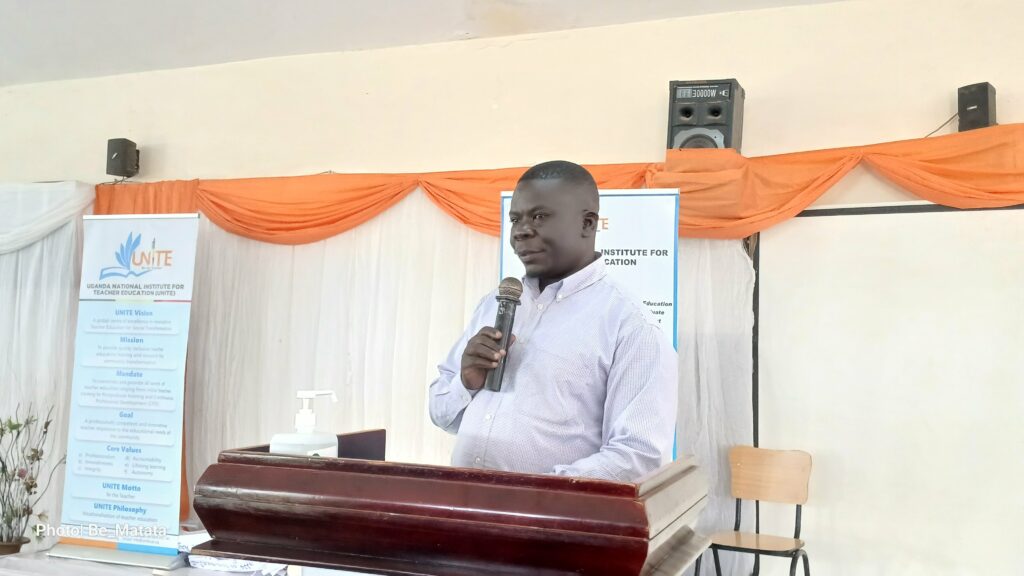 The RCC for Arua City Salim Kumakech speaking to the students teachers to be relevant amidst challenges
