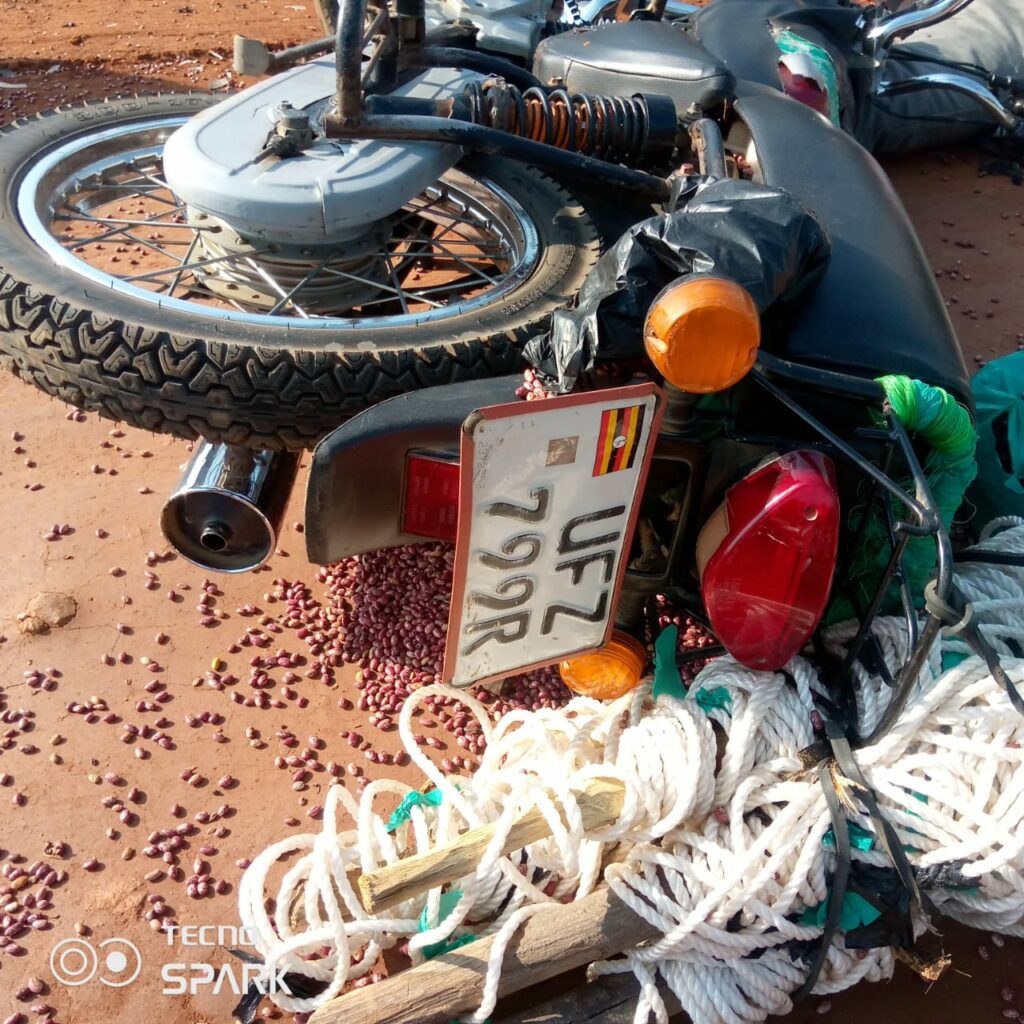 The motorcycle Late Ambassador Angualia was riding with one passenger onboard
