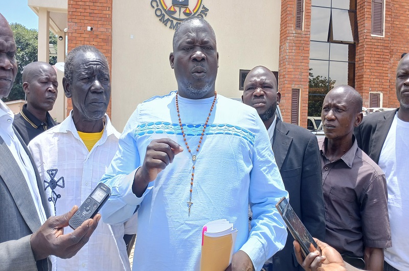 Atiku Benard at Electoral Commission in Arua on Tuesday