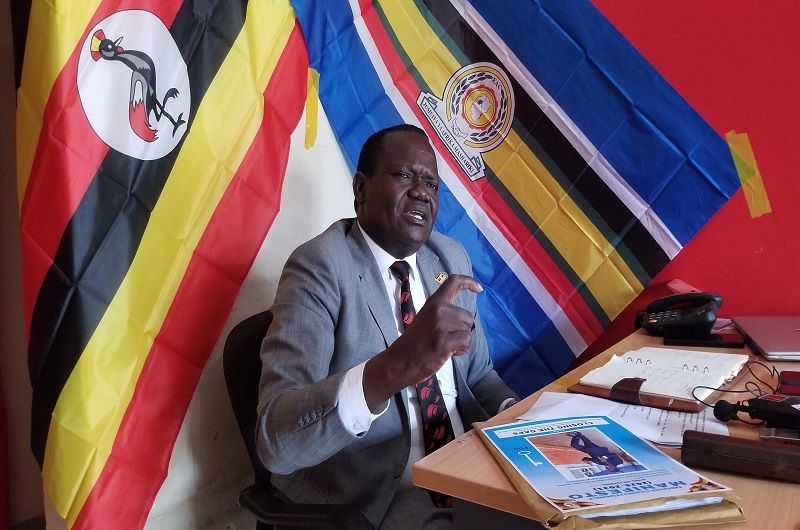 Ex-MP Fungaroo while addressing journalists in Arua City on Friday