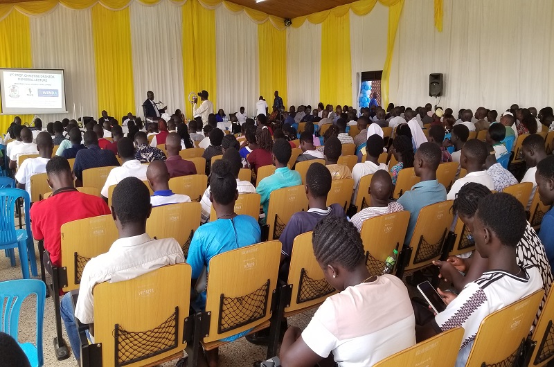 Assoc. Prof. Anguma speaking during the memorial lecture on Friday