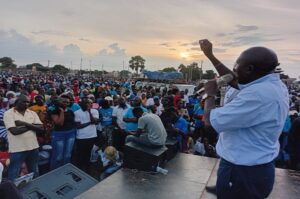 Nandala speaking to the people of Arua City on Saturday