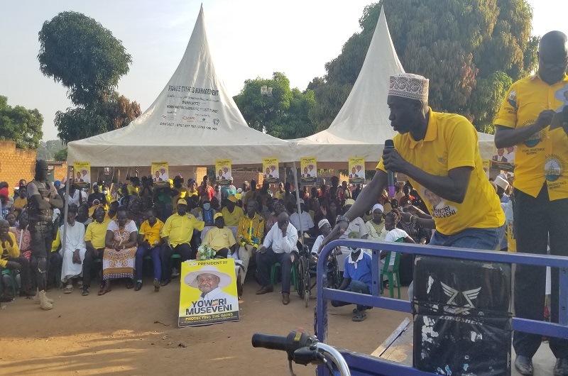 Al-Hajj Kato speaking during the rally in Pangisa ward on Friday. Photo Credit, Andrew Cohen Amvesi