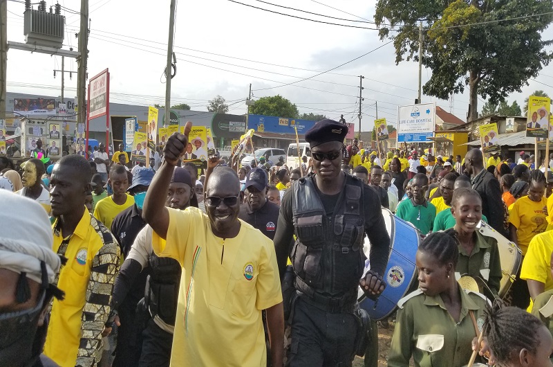 MP Atima arriving for his rally in Awindiri ward on Wednesday