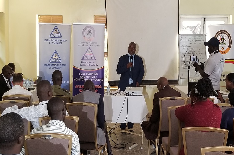 Nangalama speaking during the workshop on Thursday.