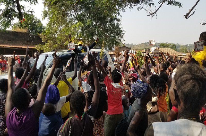 Excited residents of Ringili parish welcoming Aridru at Andifeku trading center on Wednesday. Photo Credit, Andrew Cohen Amvesi