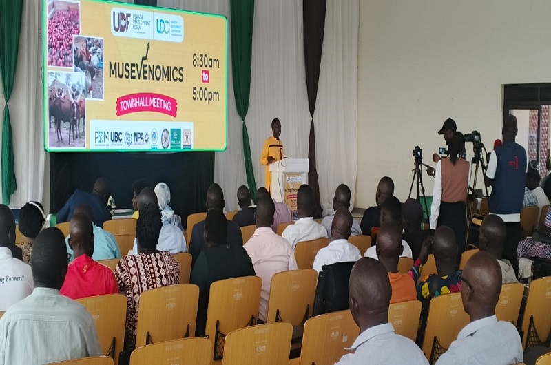 Nyakua speaking during the Musevenomics townhall meeting on Tuesday.