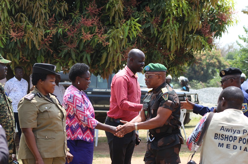 Obedi Collins and other Ugandan delegates welcoming Col. Disanoa to Uganda on Friday. Photo Credit; Andrew Cohen Amvesi