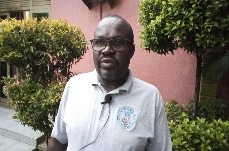 Afema while speaking to journalists about the Class 88 SACCO on Saturday. Photo Credit; Andrew Cohen Amvesi