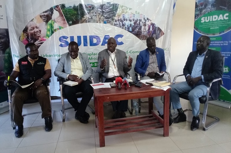 David Kyasanku (C) speaking during the SUIDAC press conference on Thursday. Photo Credit; Andrew Cohen Amvesi