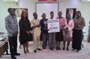 Fetaru (4R) is joined by family members, friends and local leaders in launching the Affirmation Creed Initiative at Le Tshuba Grand Hotel in Arua City on Friday. Photo Credit; Andrew Cohen Amvesi