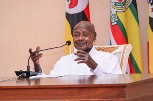 President Museveni while addressing the nation on the Ebola situation in the country on Wednesday. COURTESY PHOTO