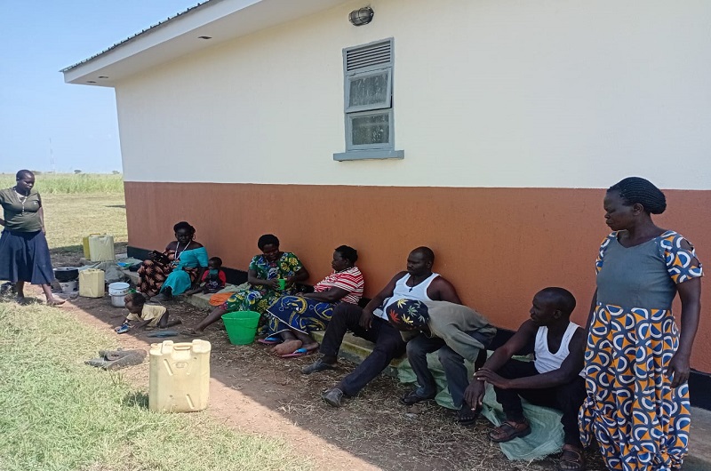 Some of the Livestock traders while at Latoro Sub-County veranda where they spent a week before their release on Thursday