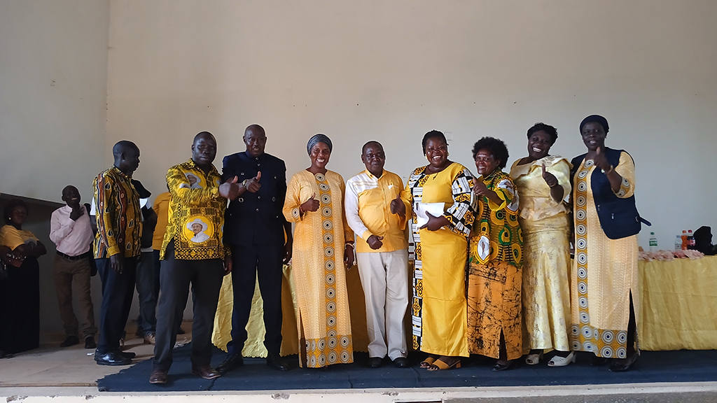 Group Photo with the NRM leaders at the secretariat, members of Parliament and local leaders