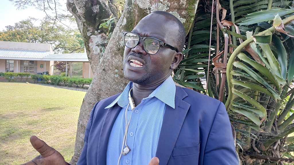 The chartered president of the Private Education Institution Proprietors Association of Arua City, Judah Onzima, speaking in an interview about teacher scarcity Photo by Matata Benzamin