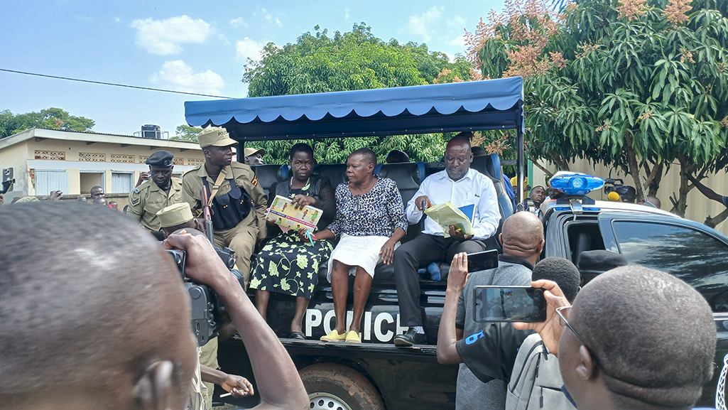 The district officials arrested on Friday at the district headquarters. Photo by Matata Benzamin