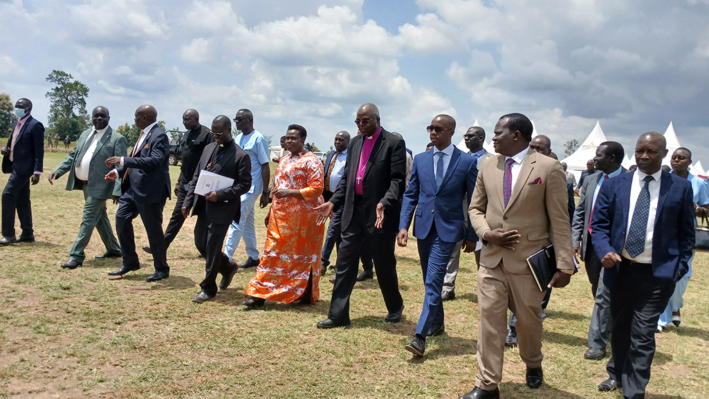Vice President Jessica Alupo walking with Political and Religious leaders from West Nile region. Photo by Matata Benzamin