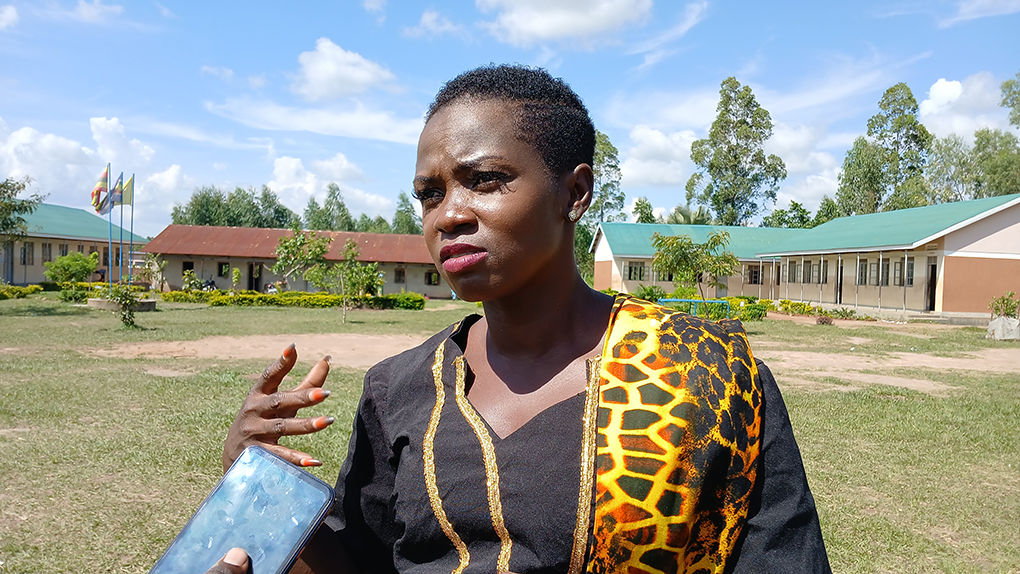Hon. Mourine Osoru, the Woman MP for Arua City addressing the media on the status of the Alizo bridge on Monday during their oversight Photo by Matata Benzamin
