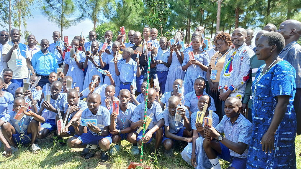 The pupils of Anyara Primary School in a group photo with the stakeholders including legislators and Anyara Equals CBO Photo by Matata Benzamin