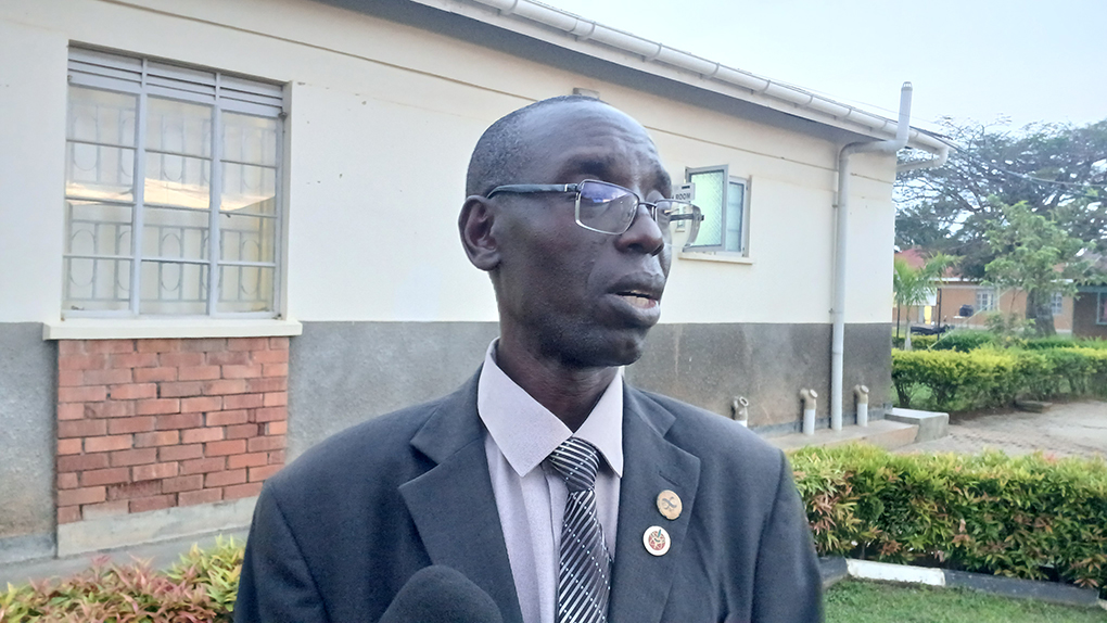 Francis Omoo, the Principal of Uganda Technical Institute Ragem, calling on young people to take technical education seriously for wealth creation. Photo by Matata Benzamin